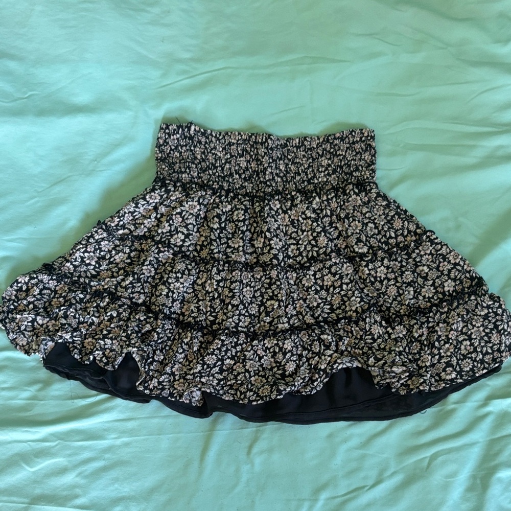 American Eagle Outfitters Black Floral Mini Skirt
